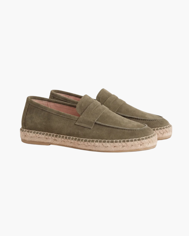 Michael Sydney men's espadrille in olive, front view