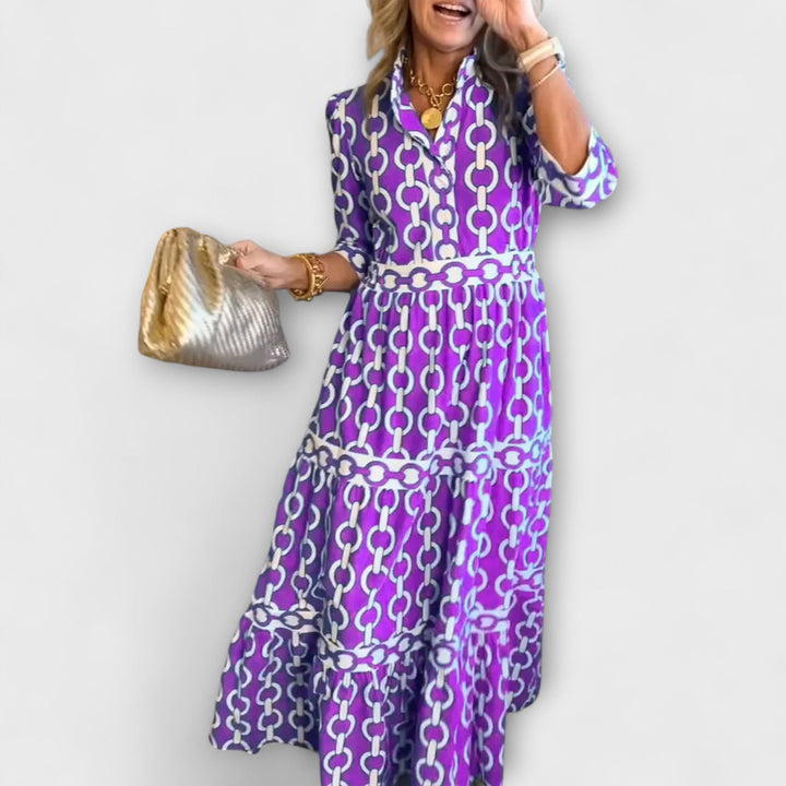 Cleo™ | Chain Print Midi Dress