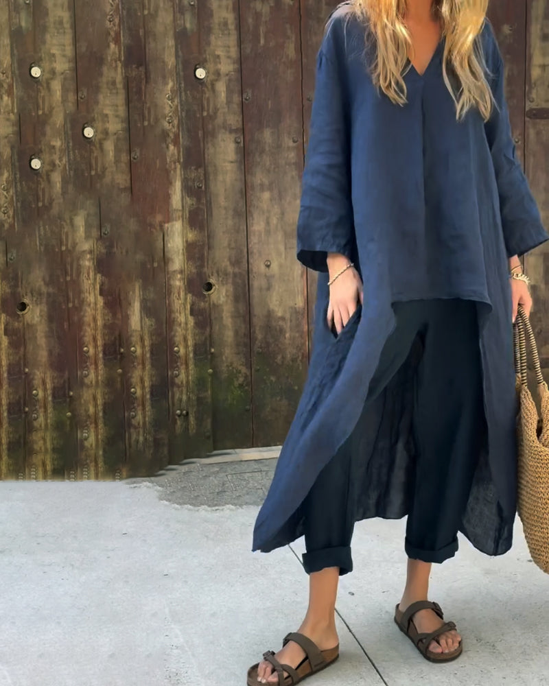 Sara™ | Blue Draped Tunic Set