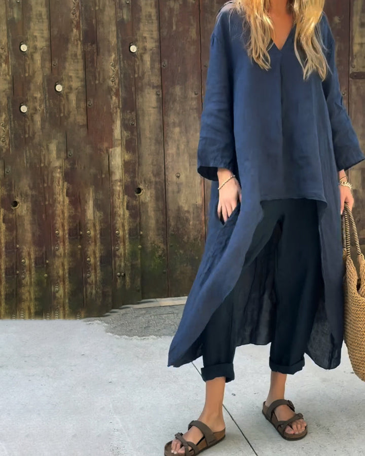Sara™ | Blue Draped Tunic Set