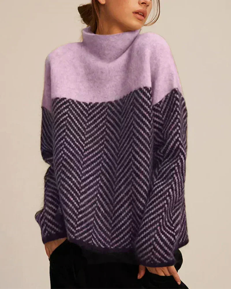 Peggy™ | Zigzag Funnel Neck Jumper