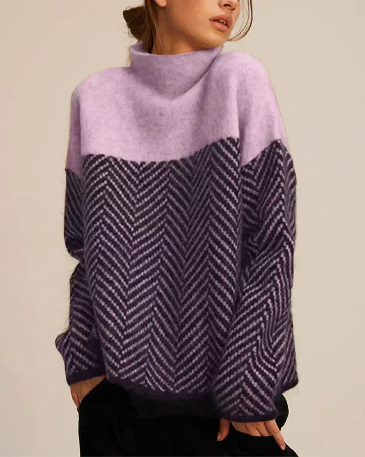 Peggy™ | Zigzag Funnel Neck Jumper