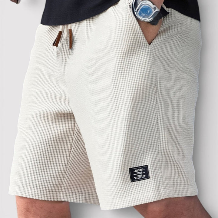 Michael Sydney men's honeycomb texture shorts, front view