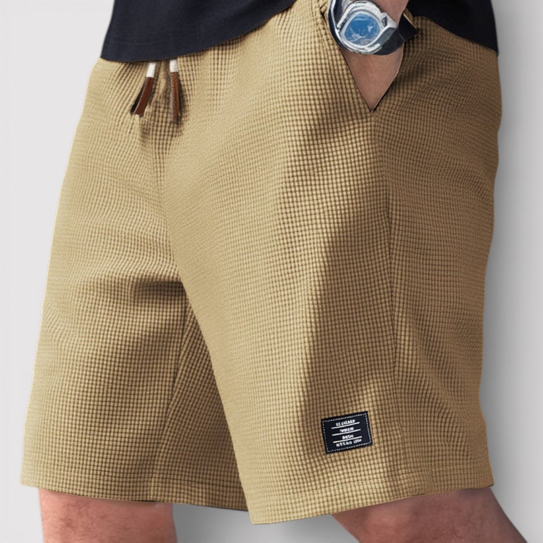 Michael Sydney men's honeycomb texture shorts, front view