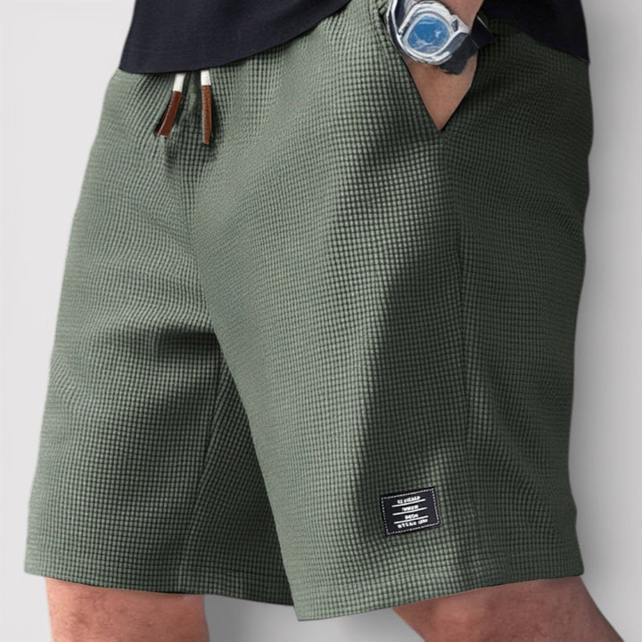 Michael Sydney men's honeycomb texture shorts, front view