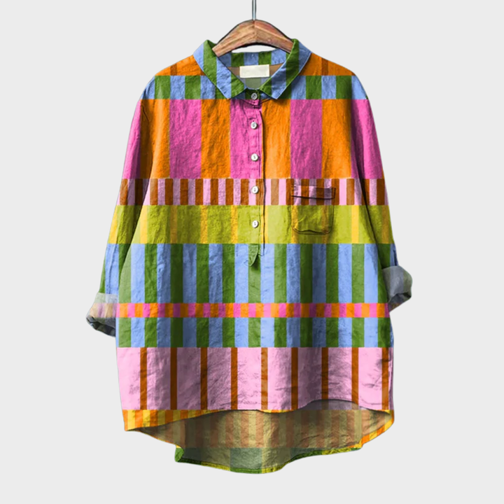 Vivian™ | Colourful Check Blouse