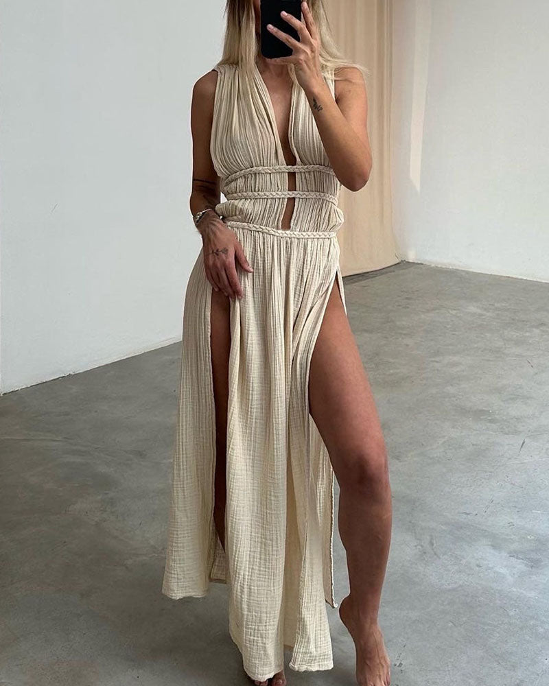 Pam™ | Textured Slit Dress