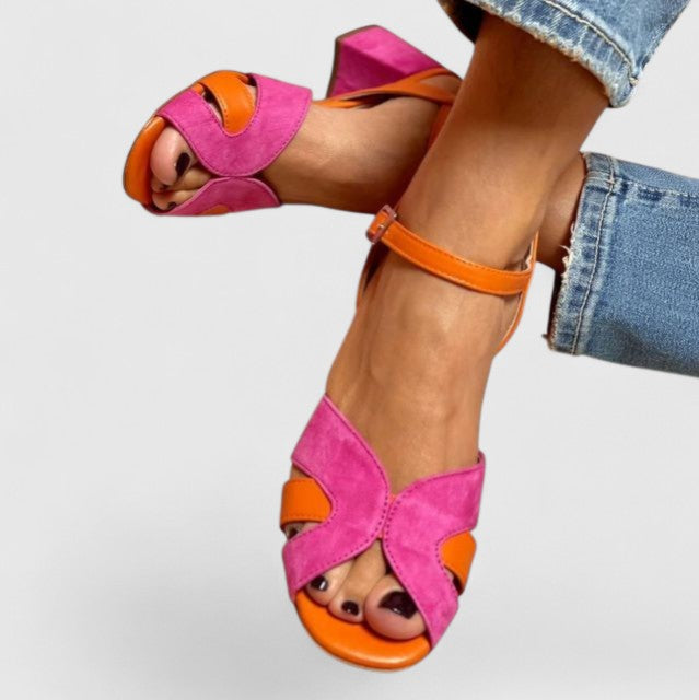 Janet™ | Pink and Orange Sandals