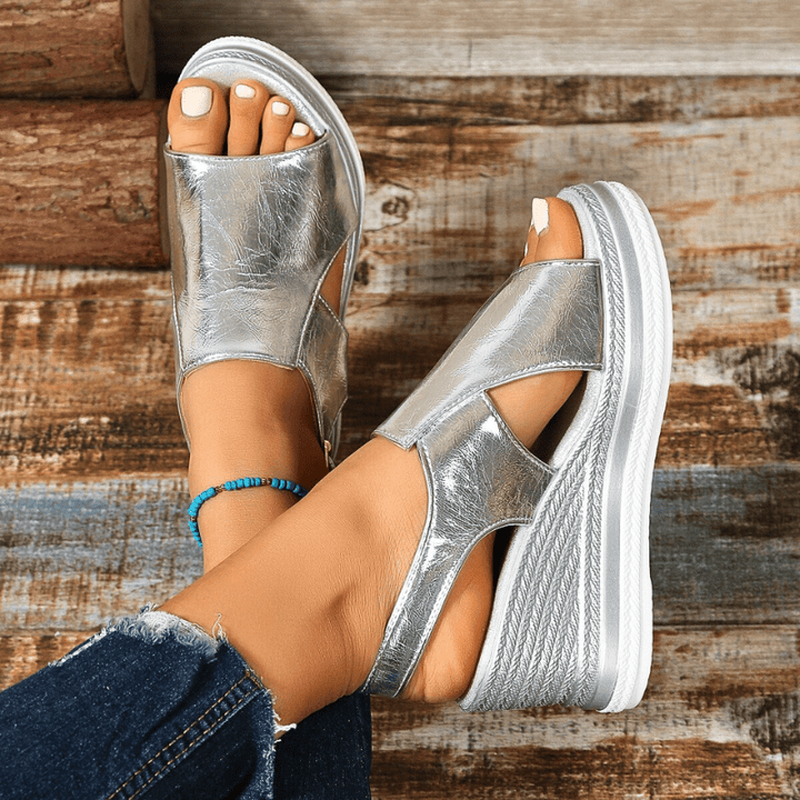 Karen™ | Metallic Comfort Sandals