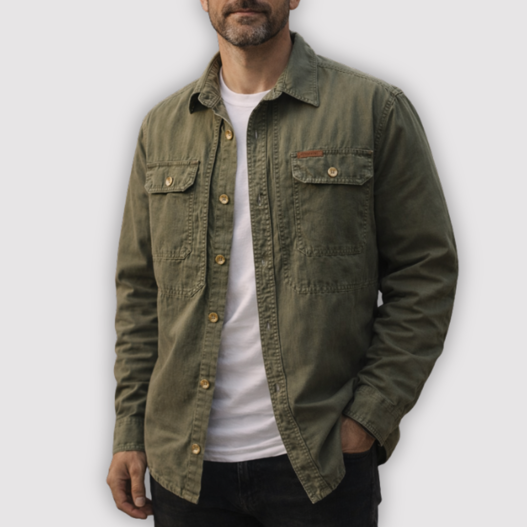 Michael Sydney men's shirt with chest pockets, front view