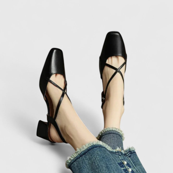 Nicole™ | Cross Strap Slingback Flats