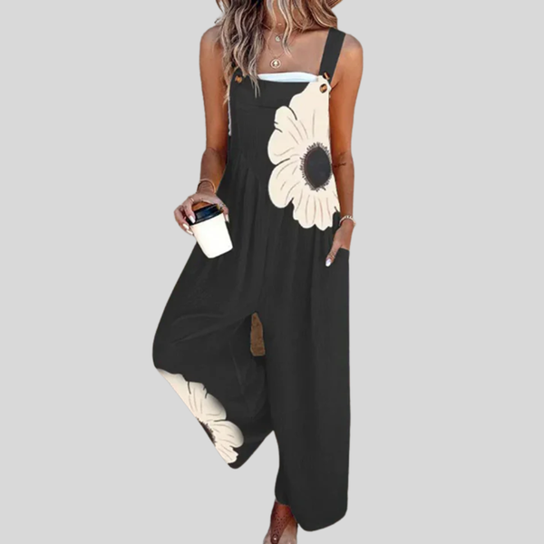 Gwen™ | Black Bloom Overalls