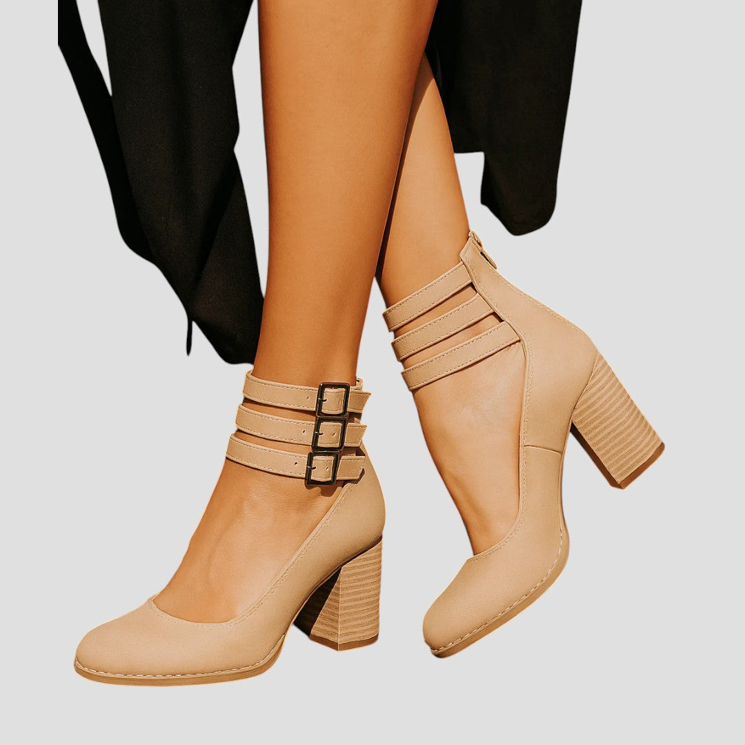 Shirley™ | Ankle-Strap Block Heels