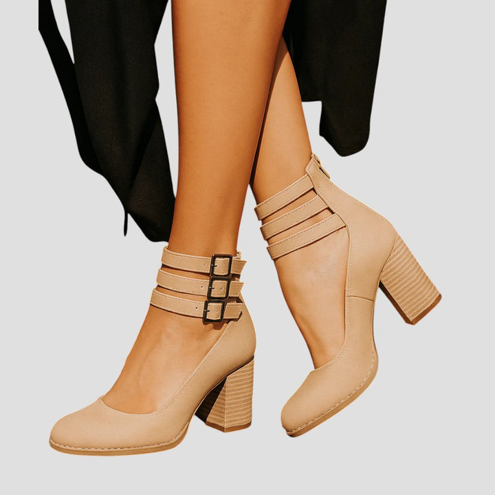 Shirley™ | Ankle-Strap Block Heels