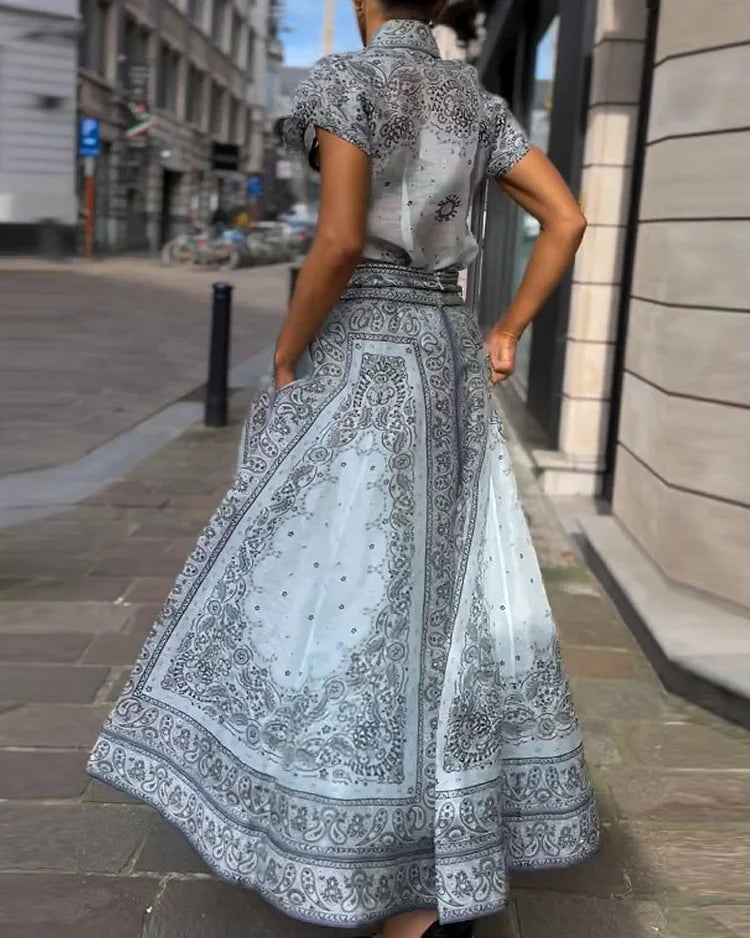 Gina™ | Boho Print Midi Set