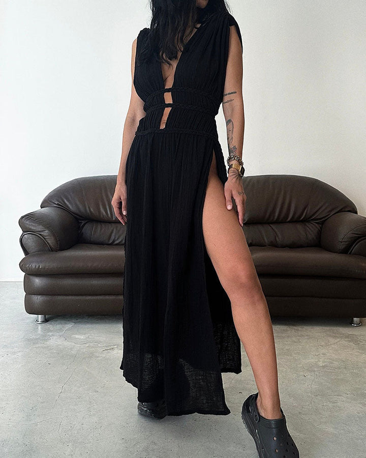 Pam™ | Textured Slit Dress