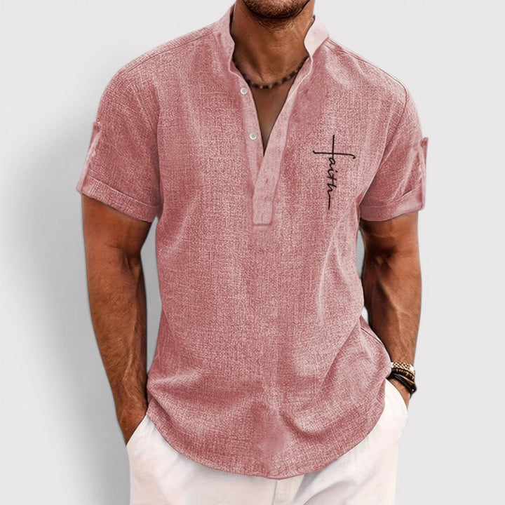 Michael Sydney men's lightweight collared shirt, front view