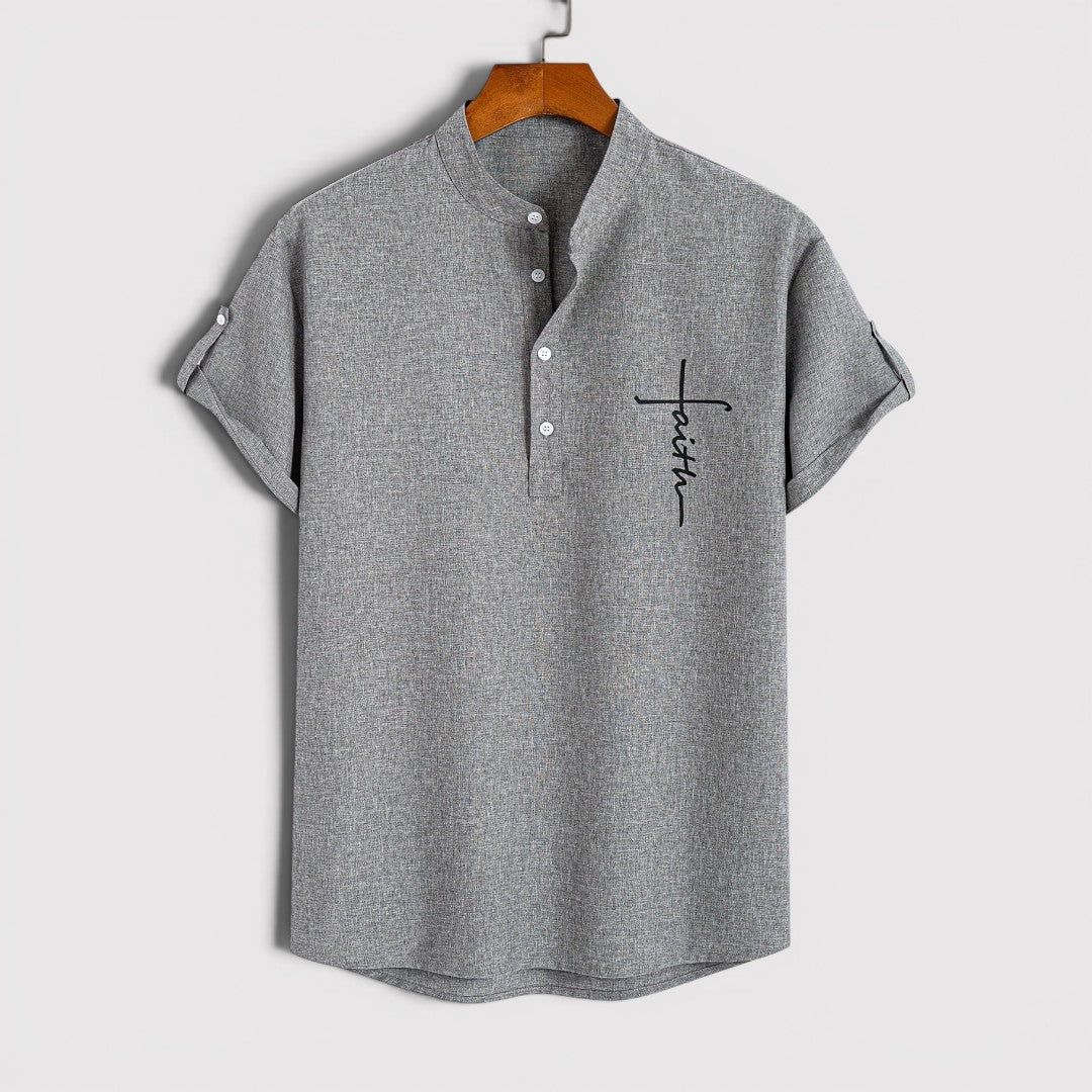 Michael Sydney men's lightweight collared shirt, front view