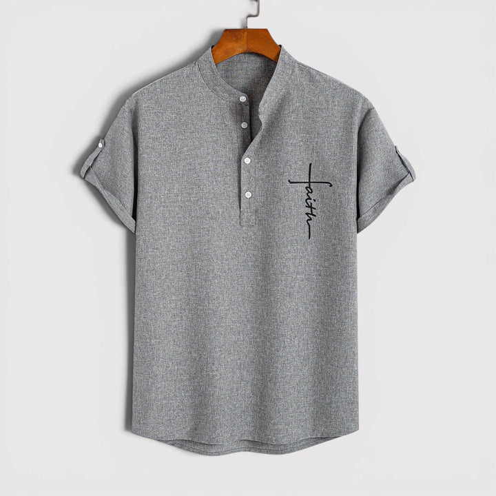 Michael Sydney men's lightweight collared shirt, front view