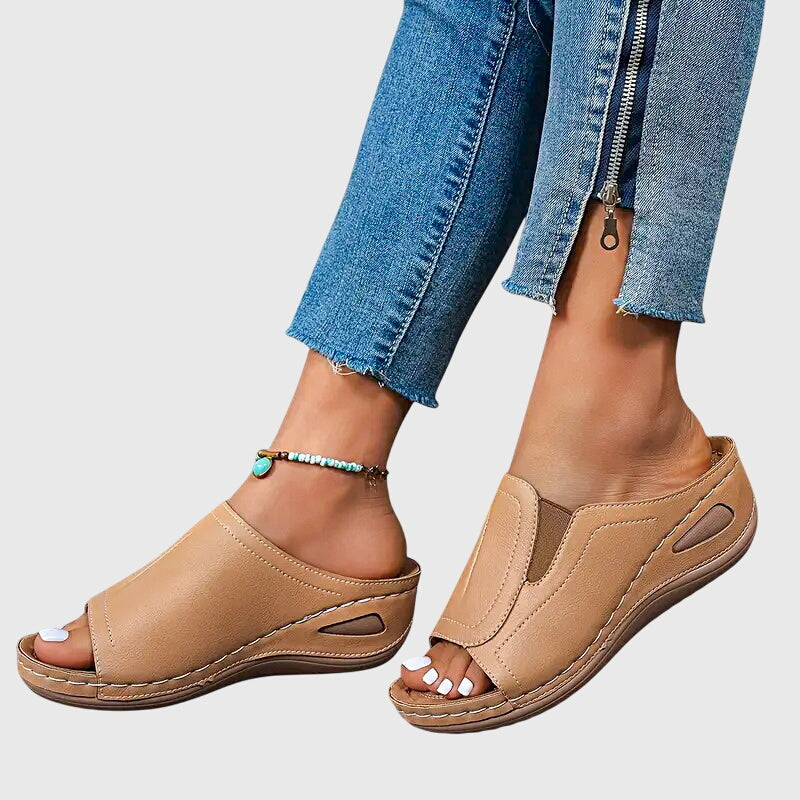 Jennifer™ | Open Toe Wedge Slides