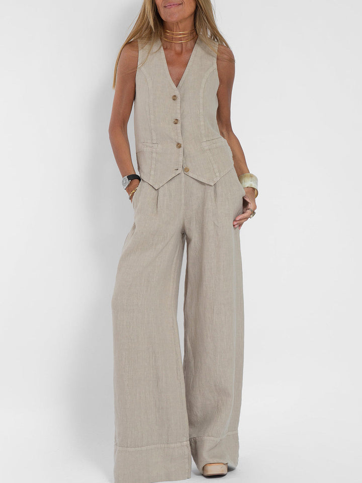 Natalie™ | Waistcoat & Wide-Leg Set