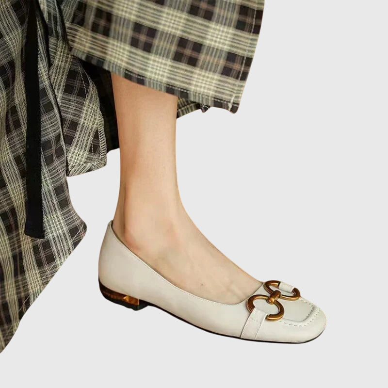 Sonja™ | Gold-Buckle Flats