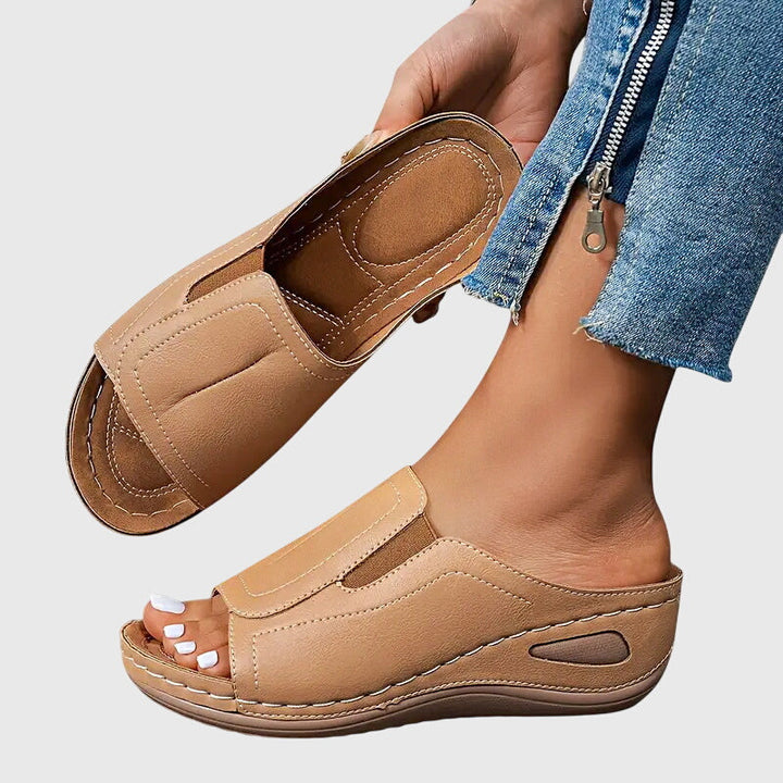 Jennifer™ | Open Toe Wedge Slides