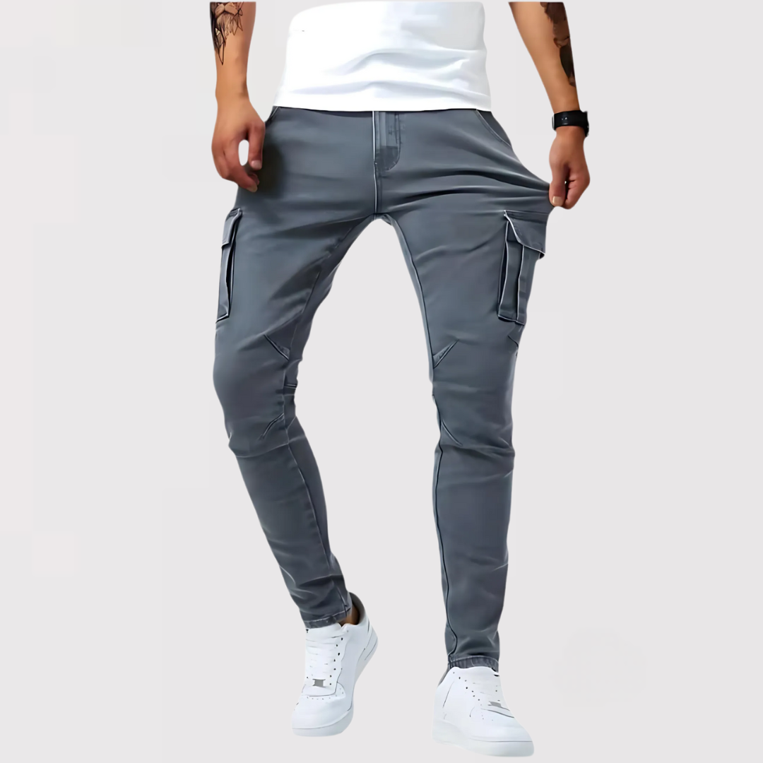 Michael Sydney men's comfort cargo pants, front view