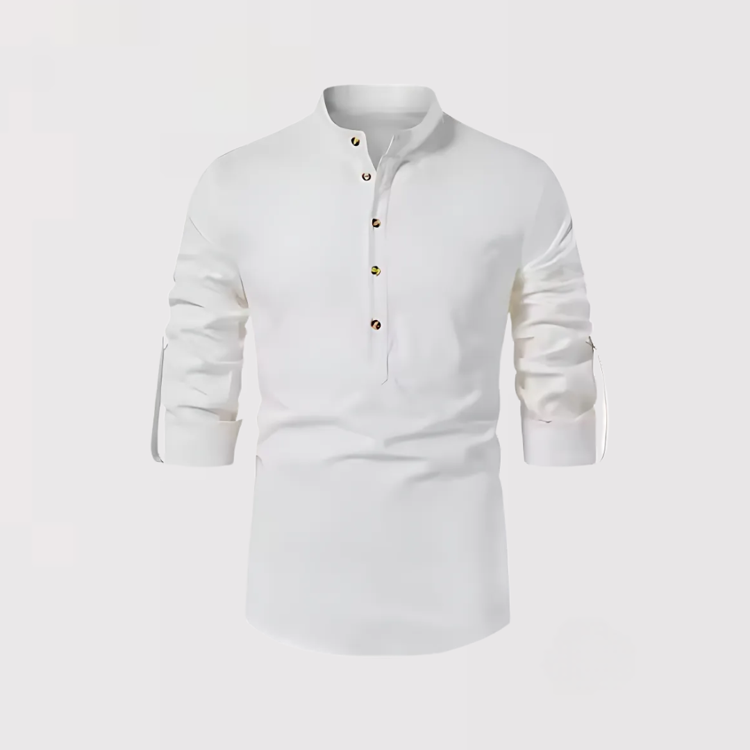 Michael Sydney men's Classic Half-Button Shirt, front view