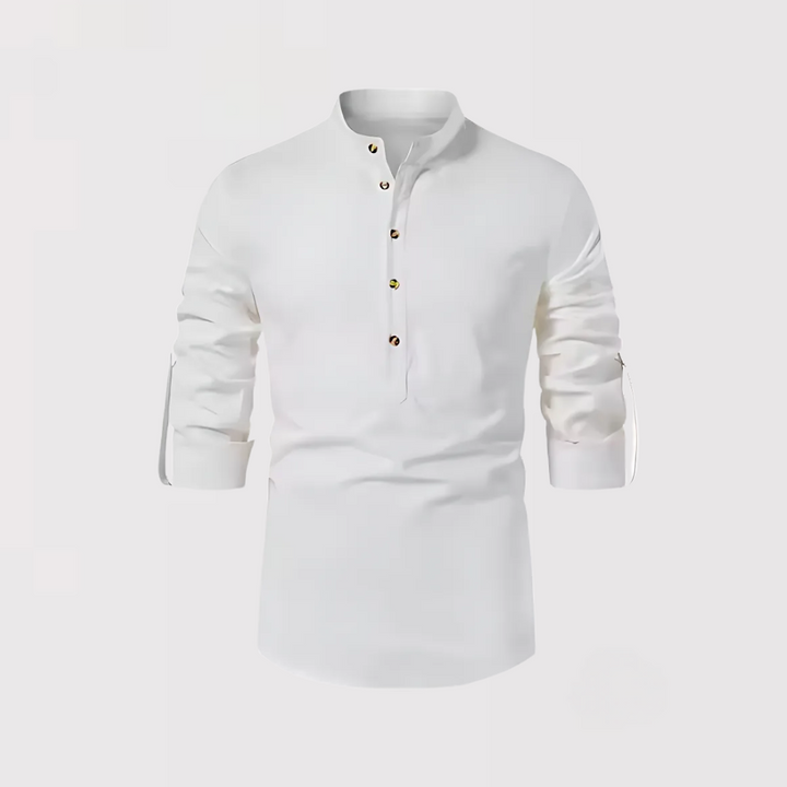 Michael Sydney men's Classic Half-Button Shirt, front view