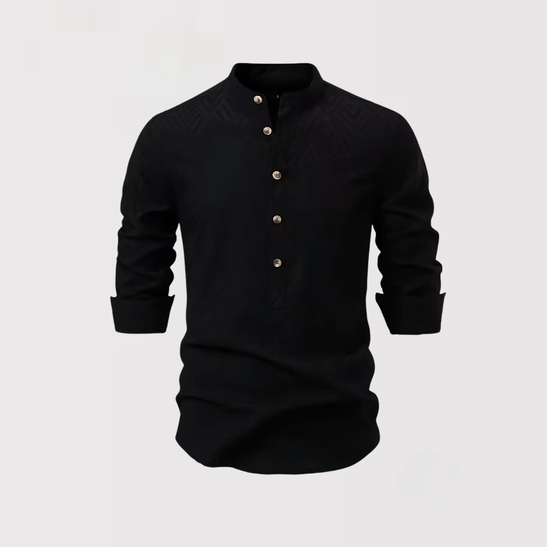 Michael Sydney men's Classic Half-Button Shirt, front view