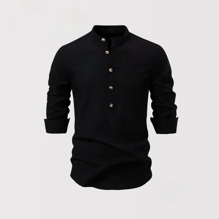 Michael Sydney men's Classic Half-Button Shirt, front view