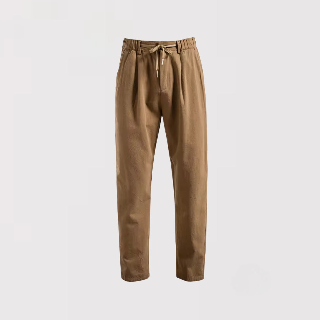 Michael Sydney men's Lightweight Summer Pants with Elastic Waist, front view