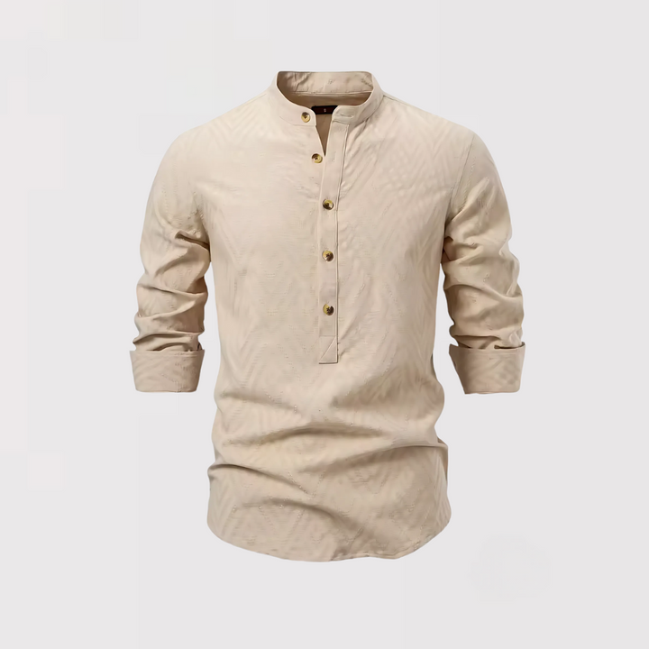 Michael Sydney men's Classic Half-Button Shirt, front view