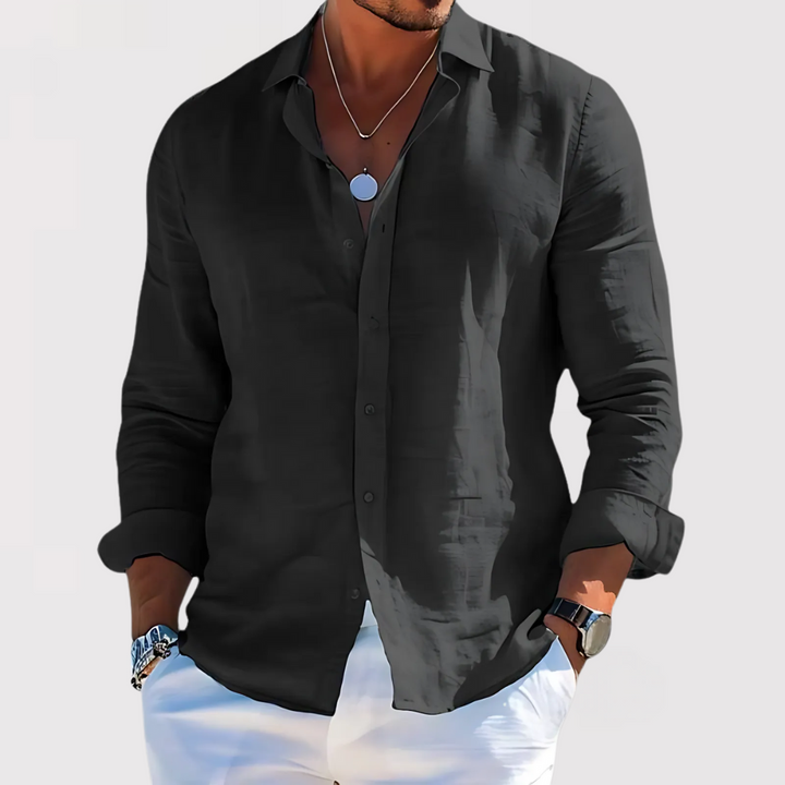 Michael Sydney men's Open collar shirt, front view