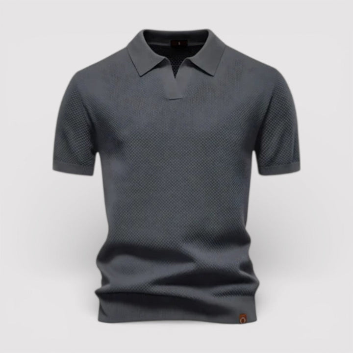 Michael Sydney men's polo shirt without placket, front view