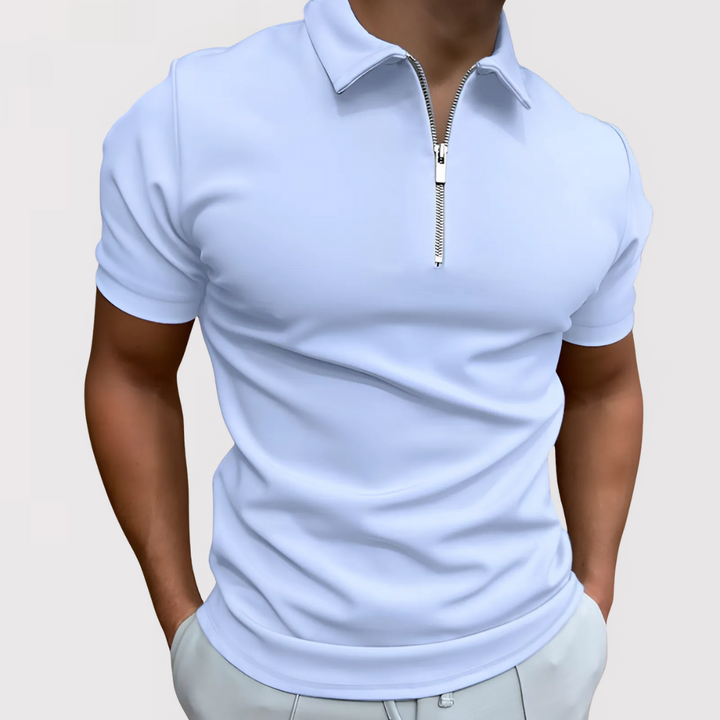 Michael Sydney men's modern short sleeve polo shirt, front view