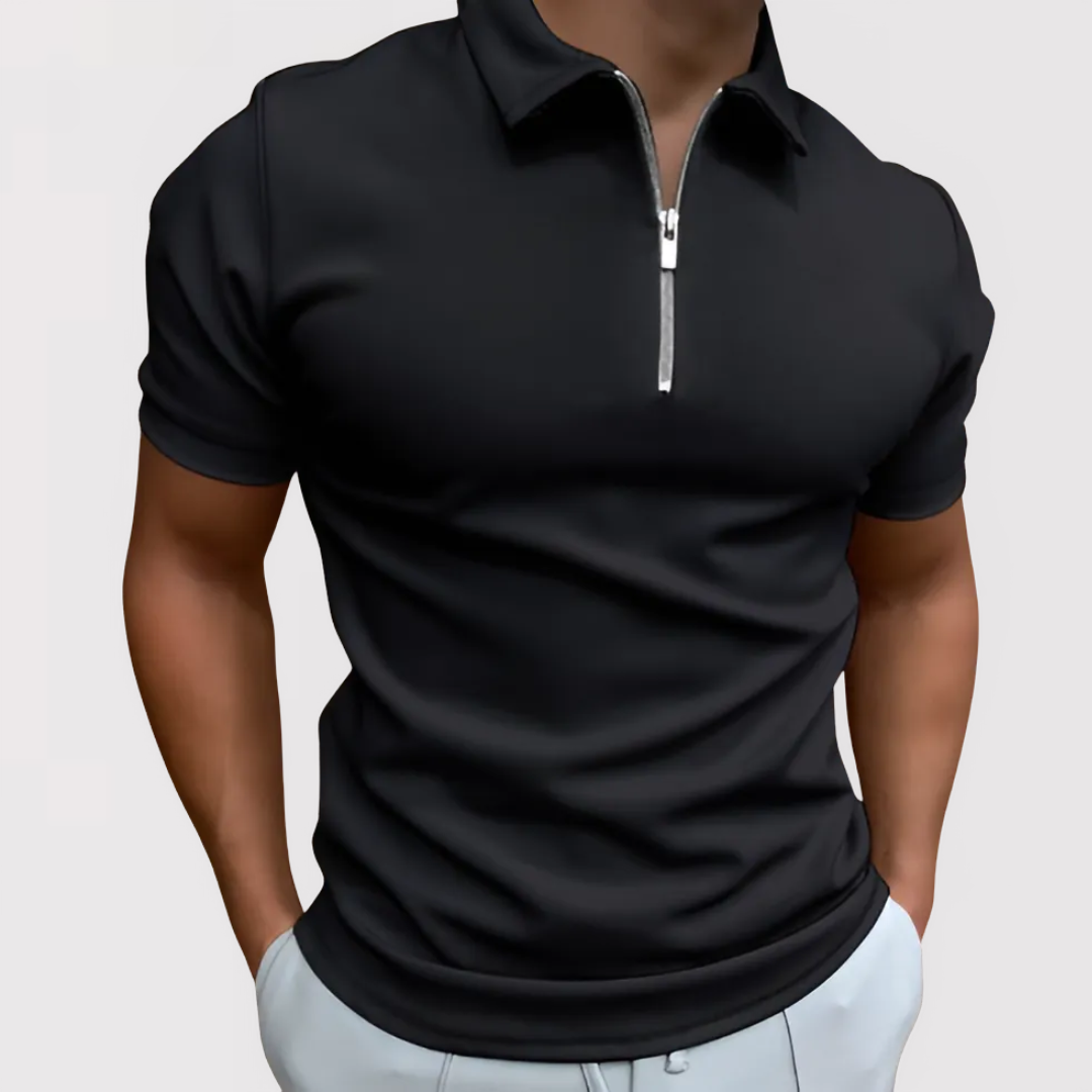 Michael Sydney men's modern short sleeve polo shirt, front view