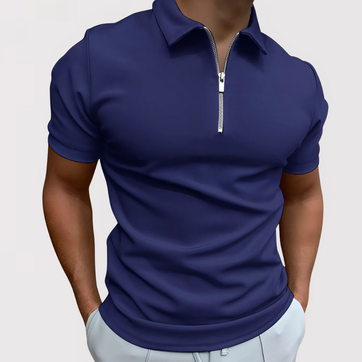 Michael Sydney men's modern short sleeve polo shirt, front view