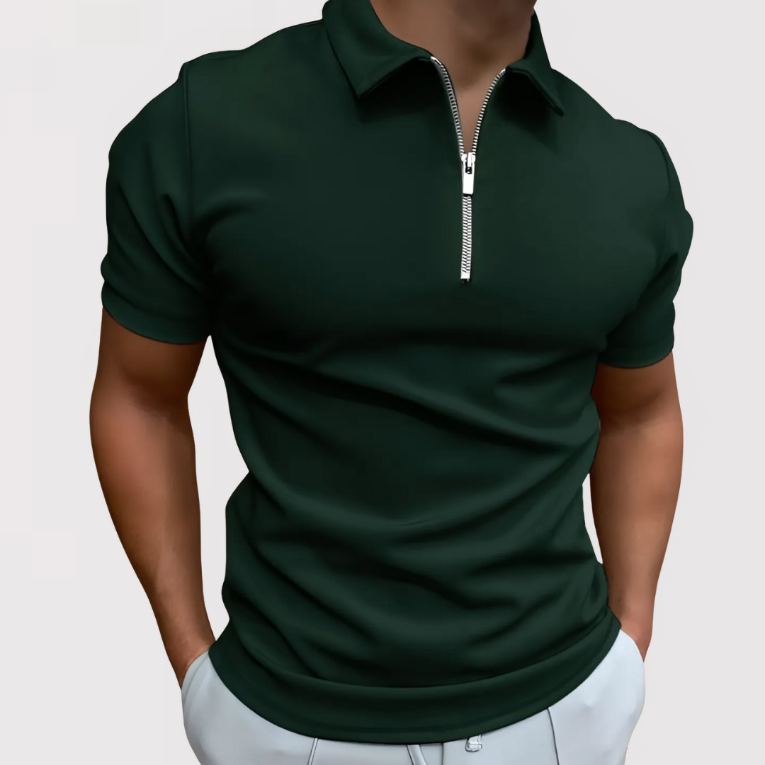 Michael Sydney men's modern short sleeve polo shirt, front view