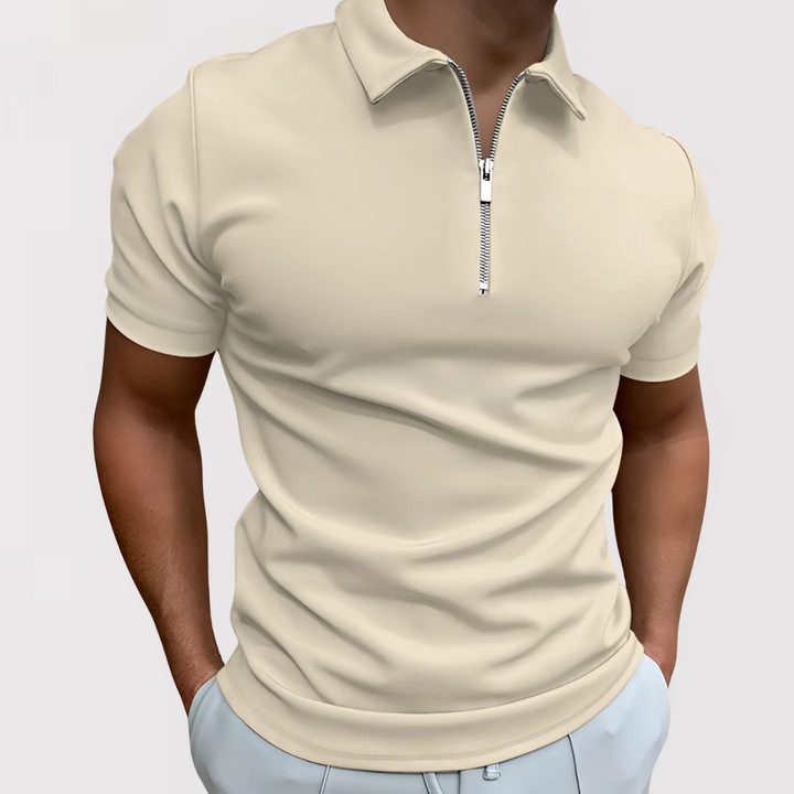 Michael Sydney men's modern short sleeve polo shirt, front view