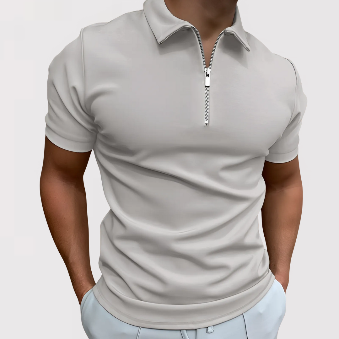 Michael Sydney men's modern short sleeve polo shirt, front view
