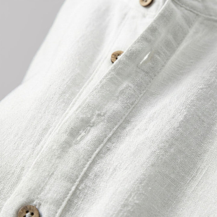 Michael Sydney men's short-sleeve shirt with mandarin collar, front view