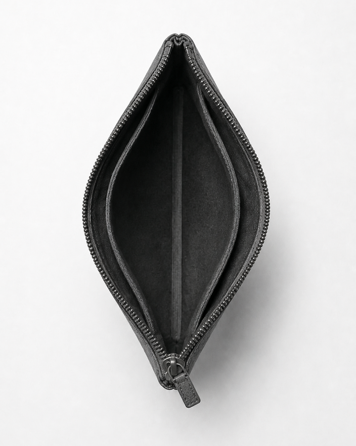 Michael Sydney men's dark grey clutch bag, front view