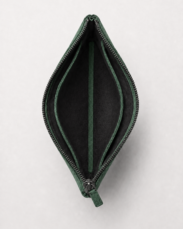 Michael Sydney men's dark green clutch bag, front view