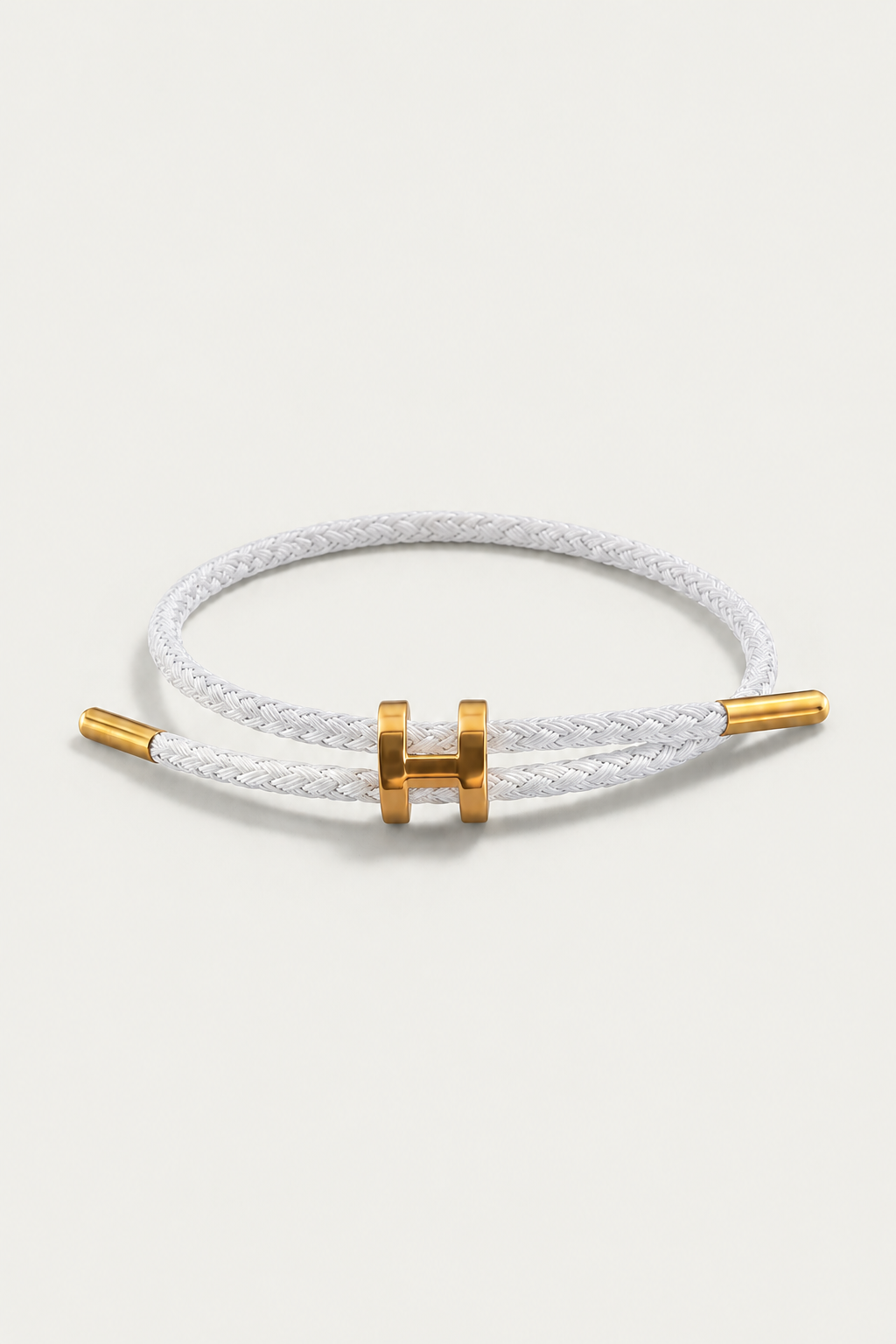 Michael Sydney men's Braided Bracelet White/Gold, front view