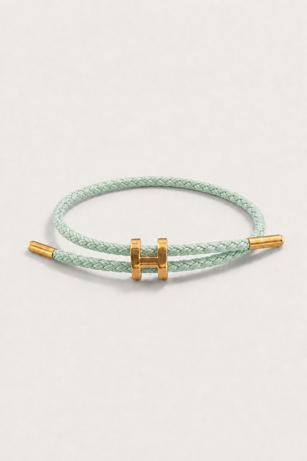 Michael Sydney men's Braided Bracelet Mint/Gold, front view