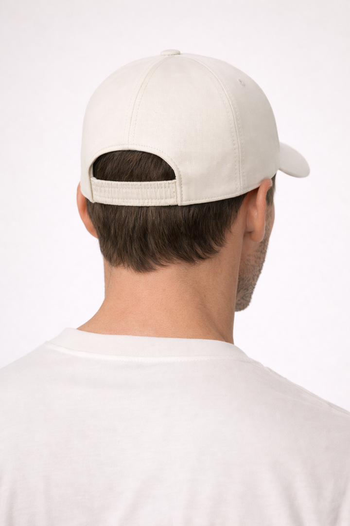 Michael Sydney men's cream cap, front view