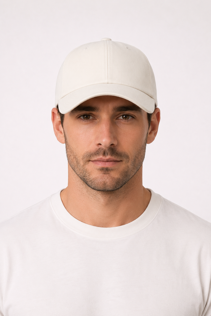 Michael Sydney men's cream cap, front view