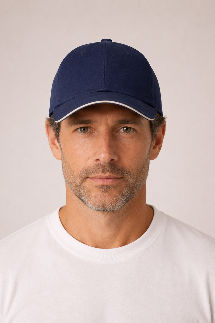 Michael Sydney men's navy cap, front view